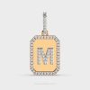 Alphabet M Diamond Pendant for Men