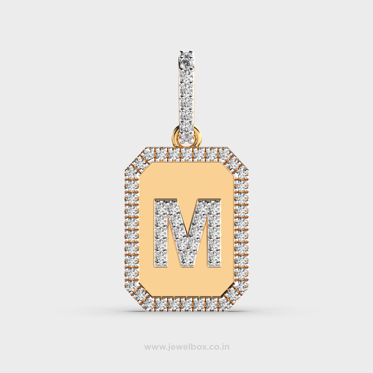 Alphabet M Diamond Pendant for Men
