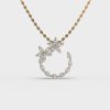 Dual Flower Marquise Diamond Pendant