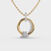Round Corner Diamond Encrusted Pendant