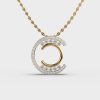 Shining C Alphabet Diamond Pendant