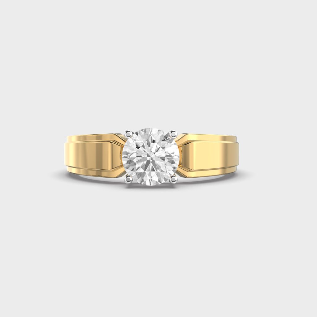 Modern Band Mens Diamond Ring