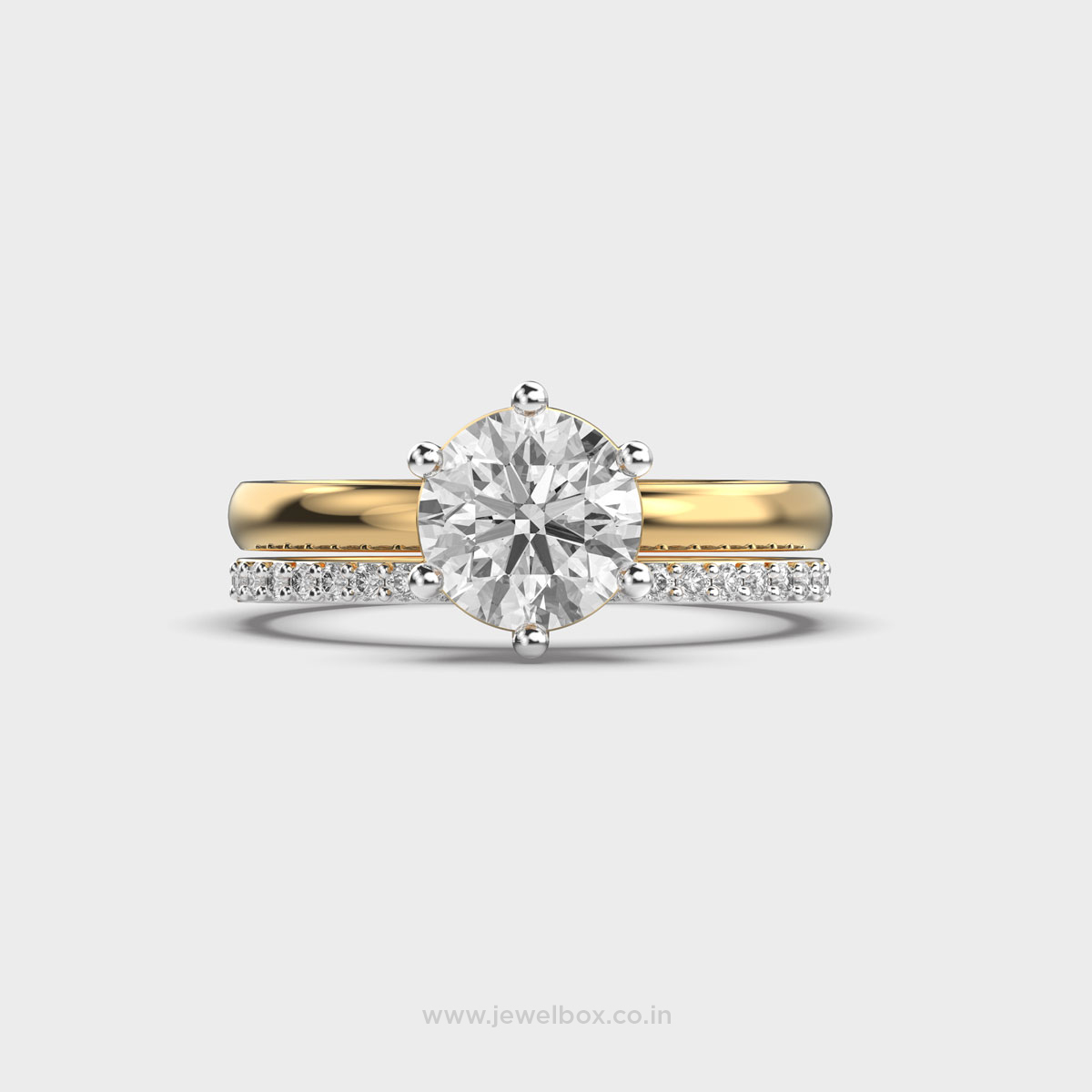 Solitaire Dual Tone Diamond Encrusted Ring