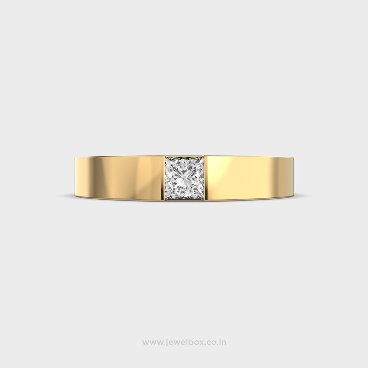 Embellished Princess Cut Diamond Band Ring