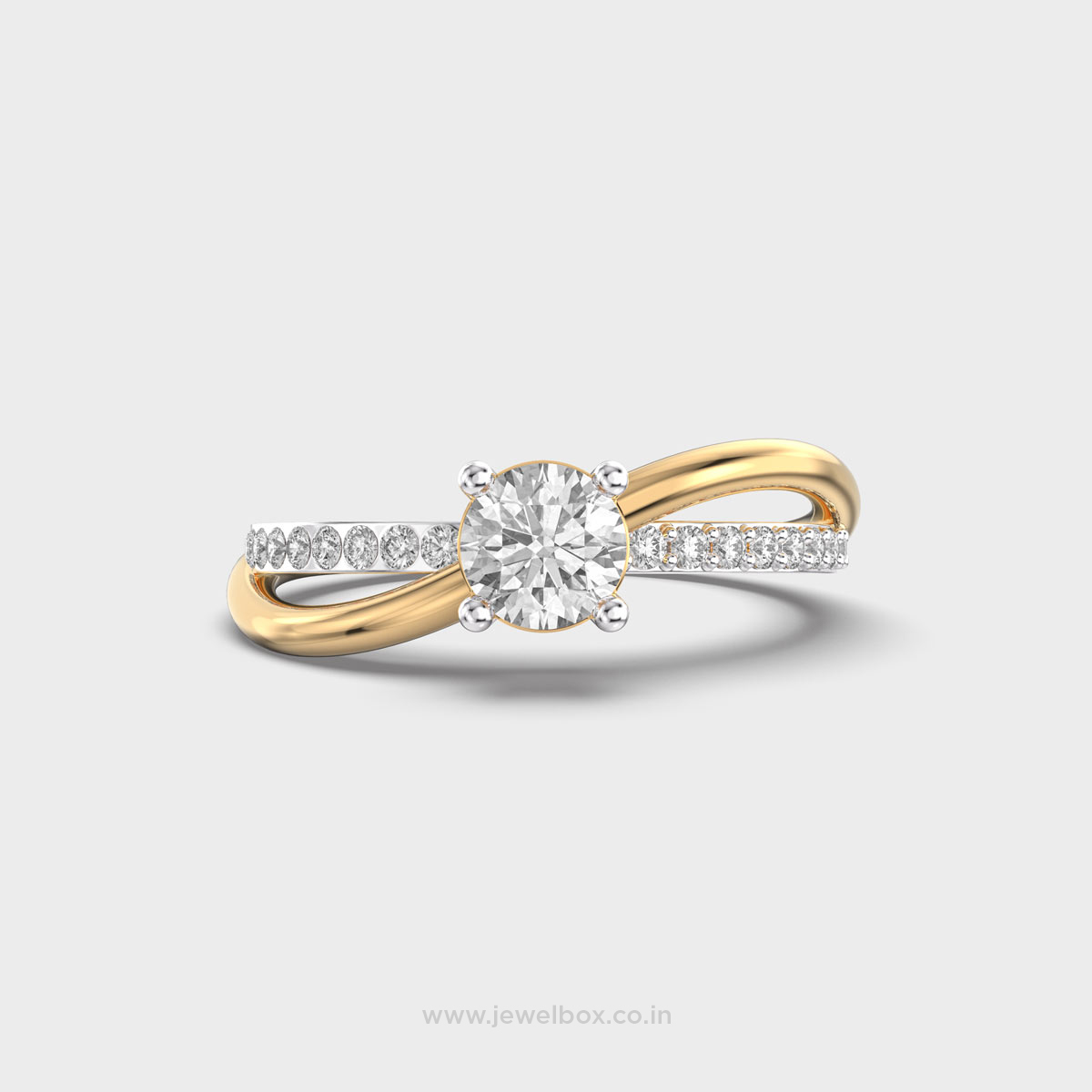 Single Solitaire Criss Cross Diamond Ring