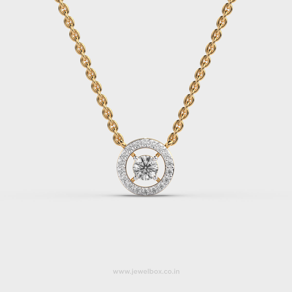 Zen Halo Diamond Pendant with Chain
