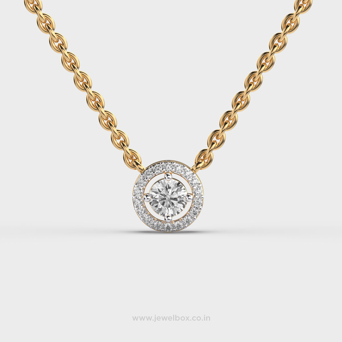Classic Halo Diamond Pedant with Chain