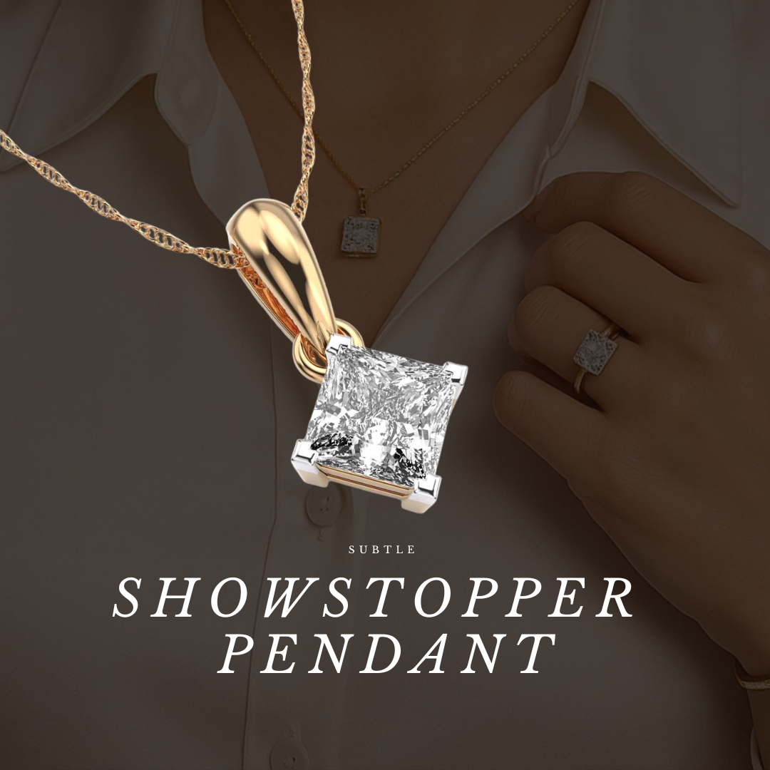 Simplistic Princess Cut Diamond Pendant 