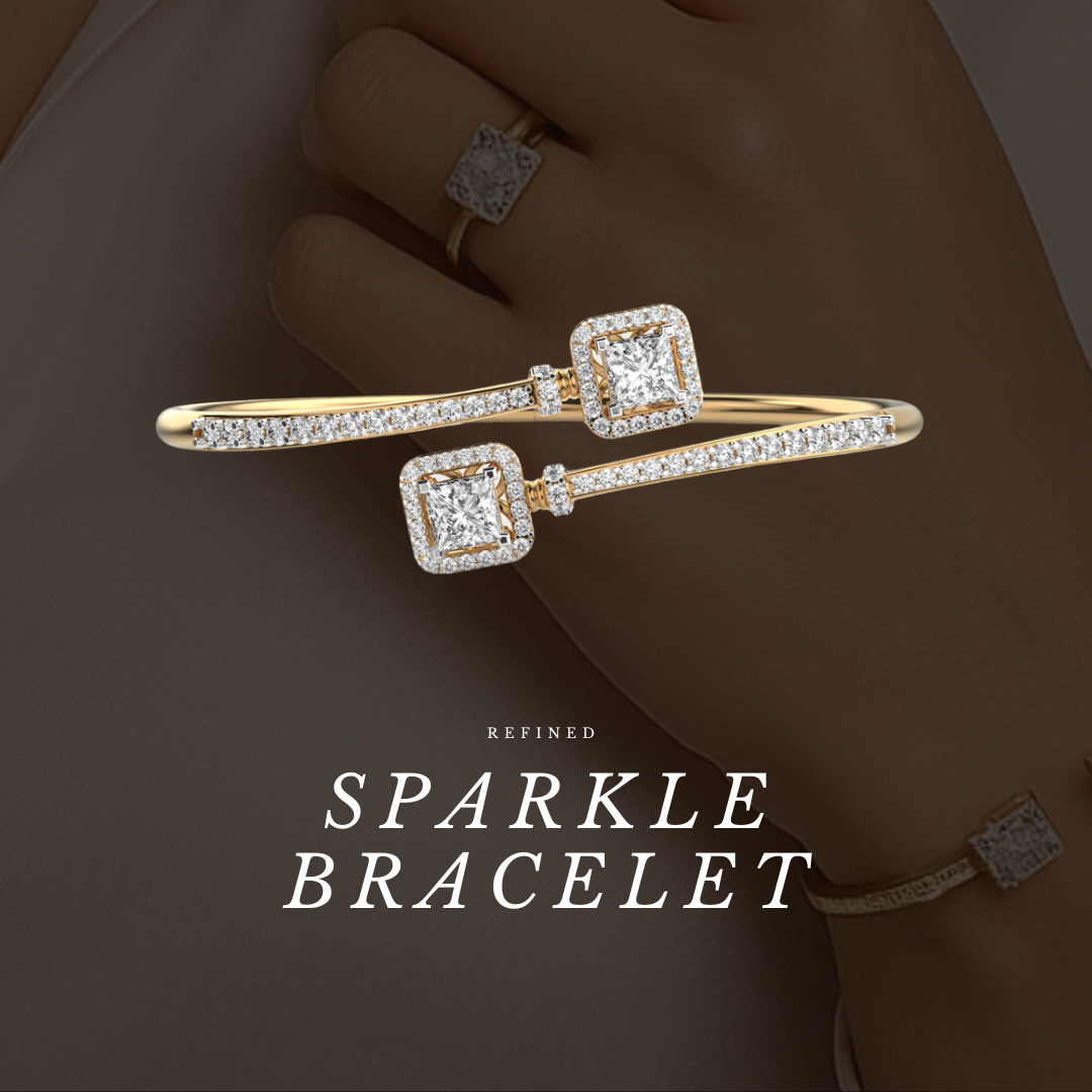Stylish Princess Cut Diamond Bracelet 