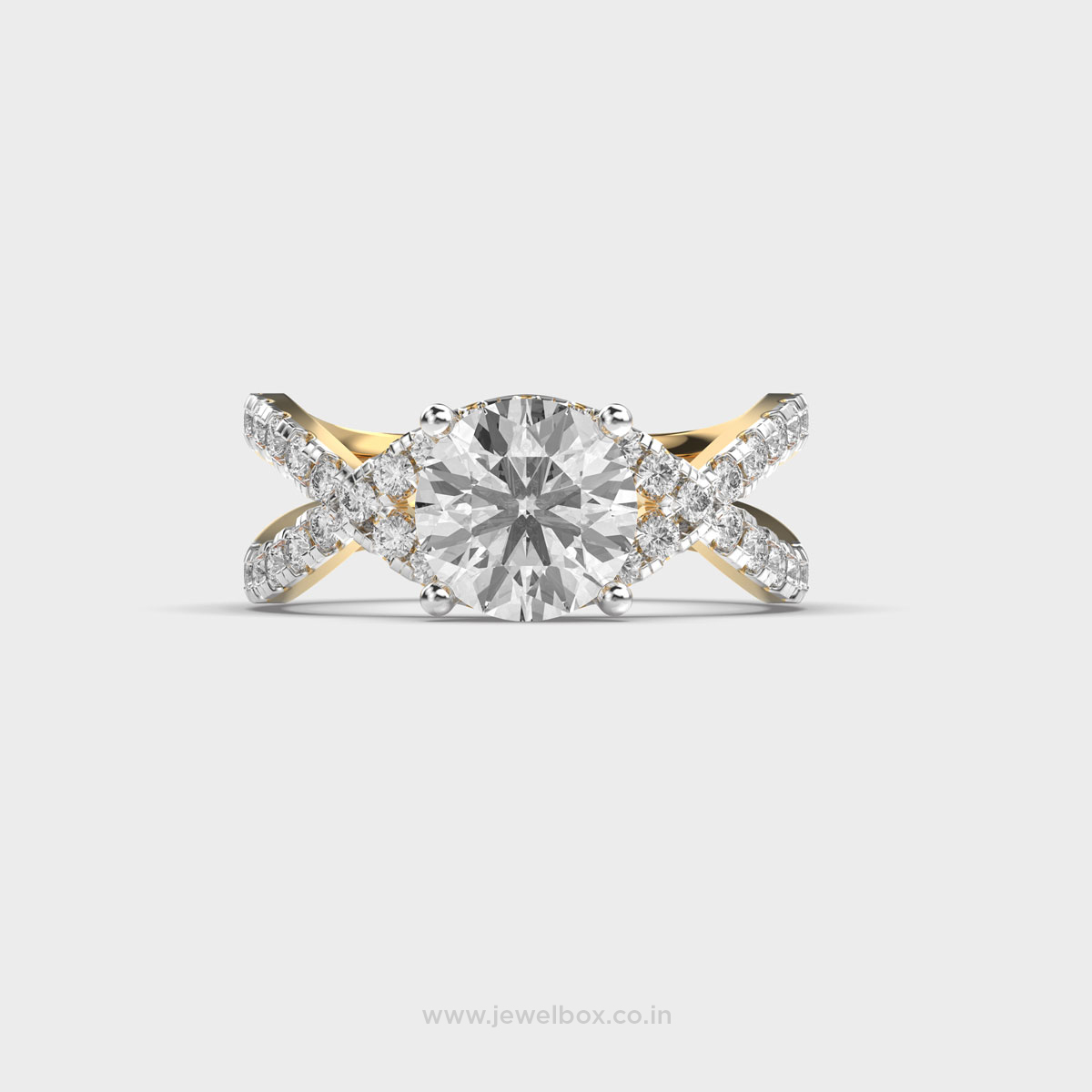 Cross Infinity Solitaire Diamond Ring