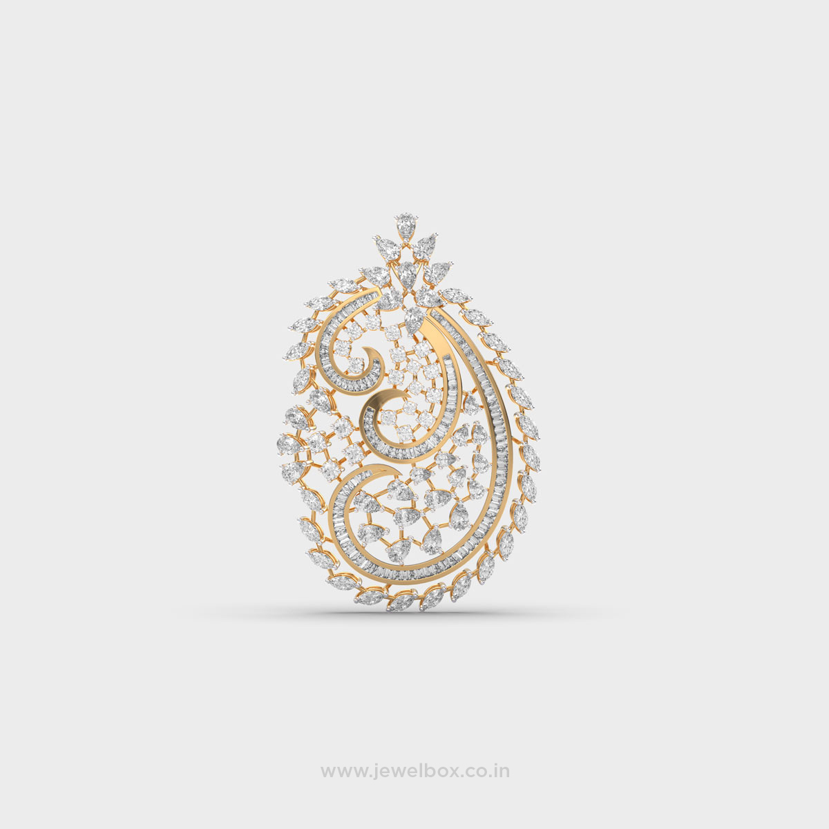 Paisley Motif Diamond Pendant