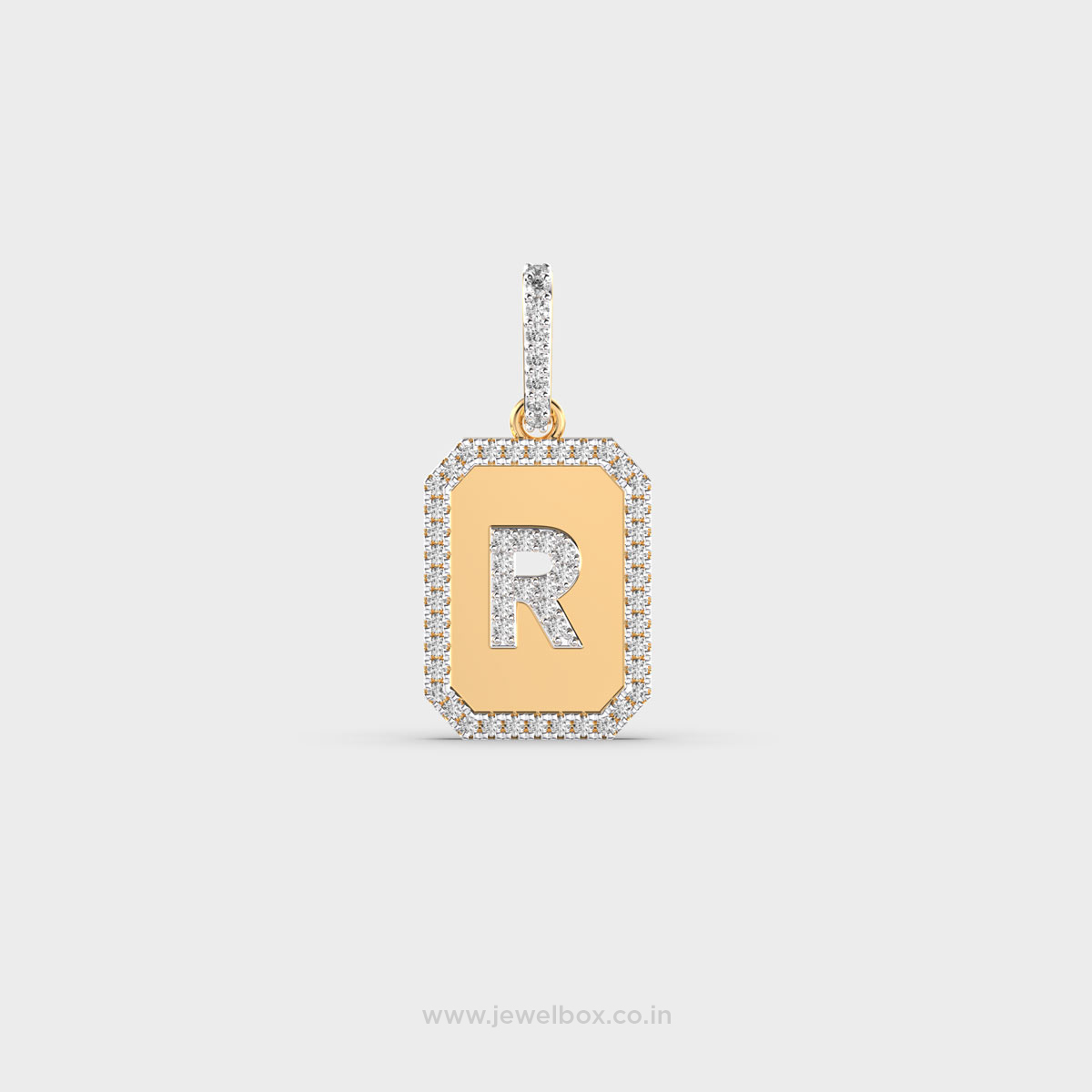 Alphabet R Diamond Pendant without Chain