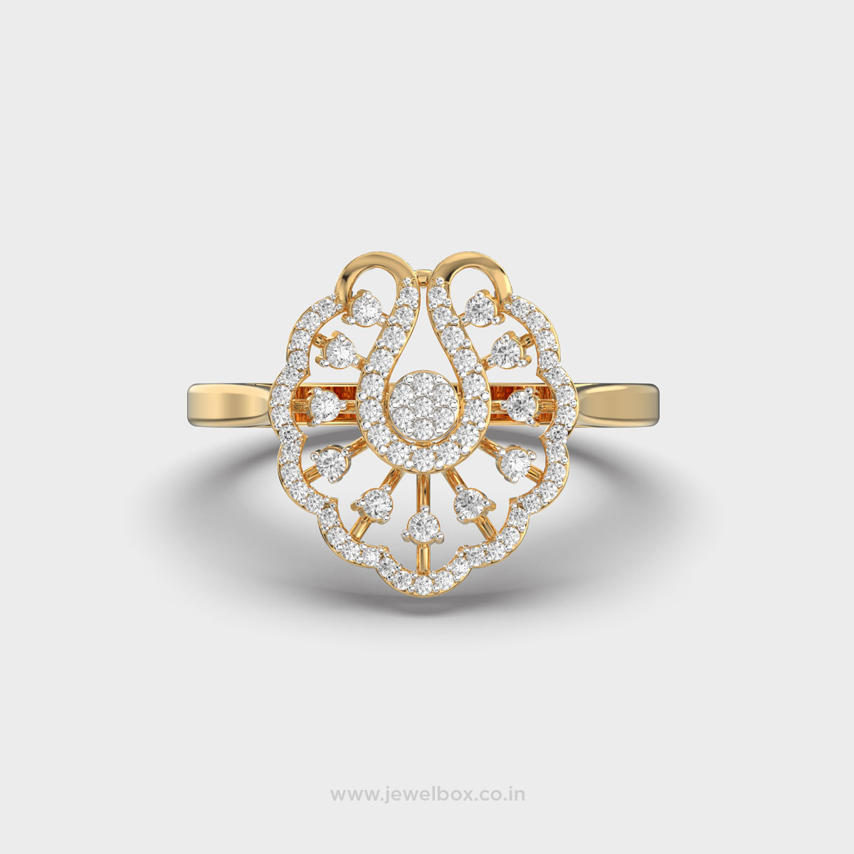 Luxe Leaf Diamond Encrusted Cocktail Ring