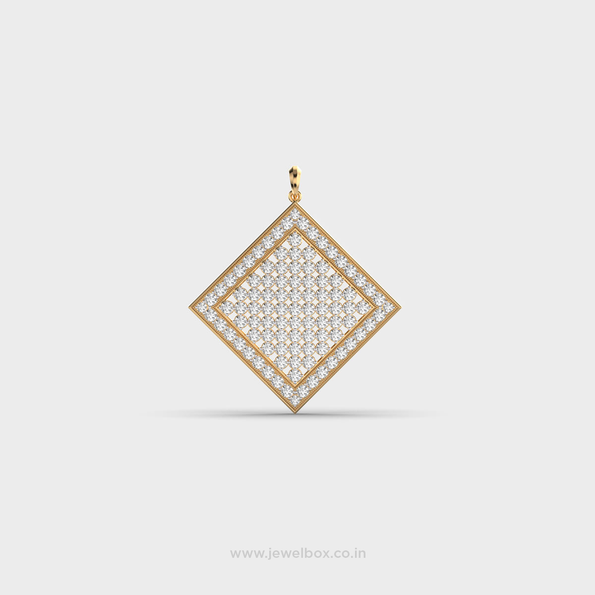 Square Glam Diamond Pendant without Chain