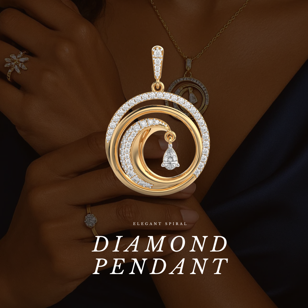 Elegant Spiral Diamond Pendant