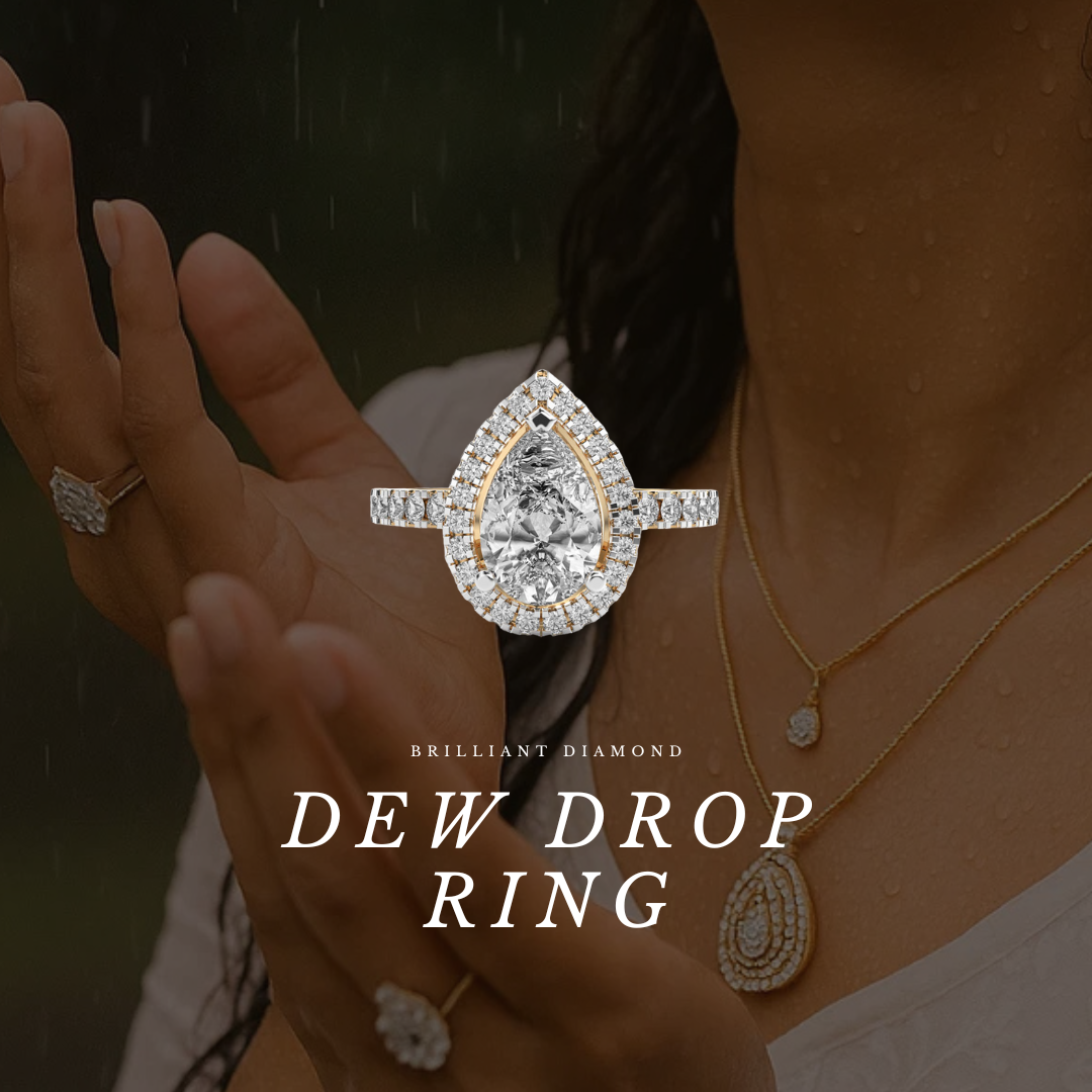 Brilliant Diamond Dew Drop Ring: Simply Iconic 
