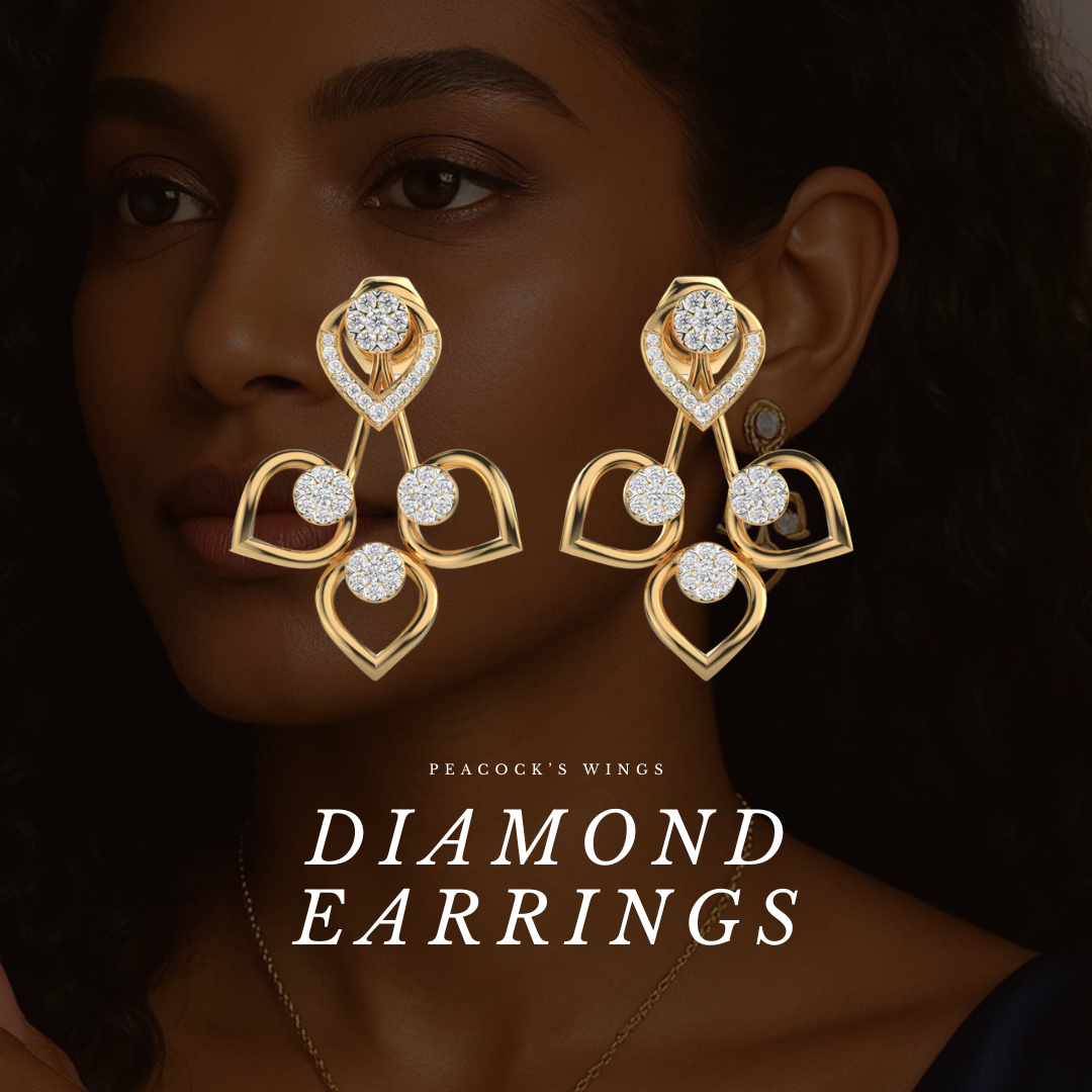 Peacock’s Wings Diamond Earrings