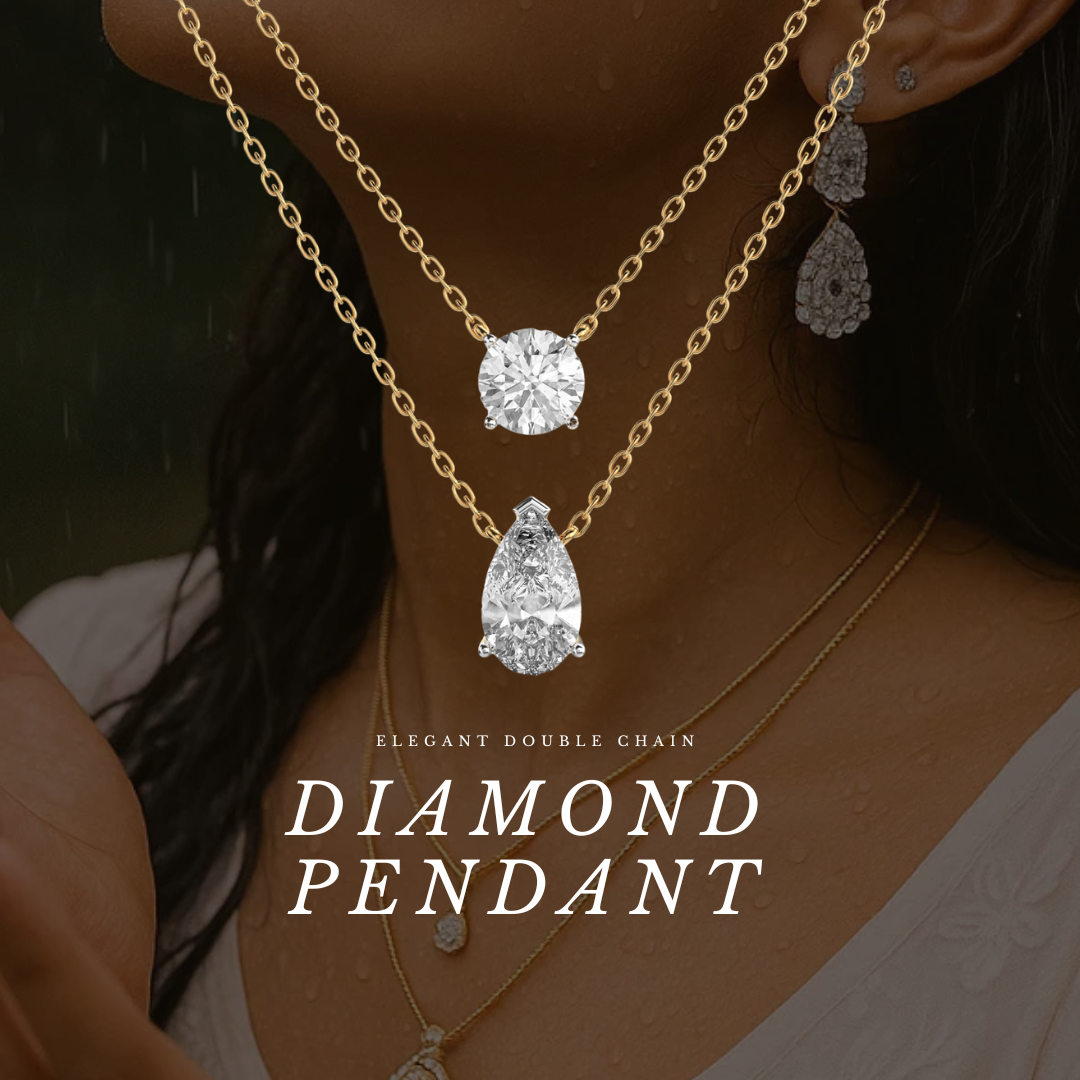 Minimalistic Yet Stylish: Elegant Double Chain Diamond Pendant 