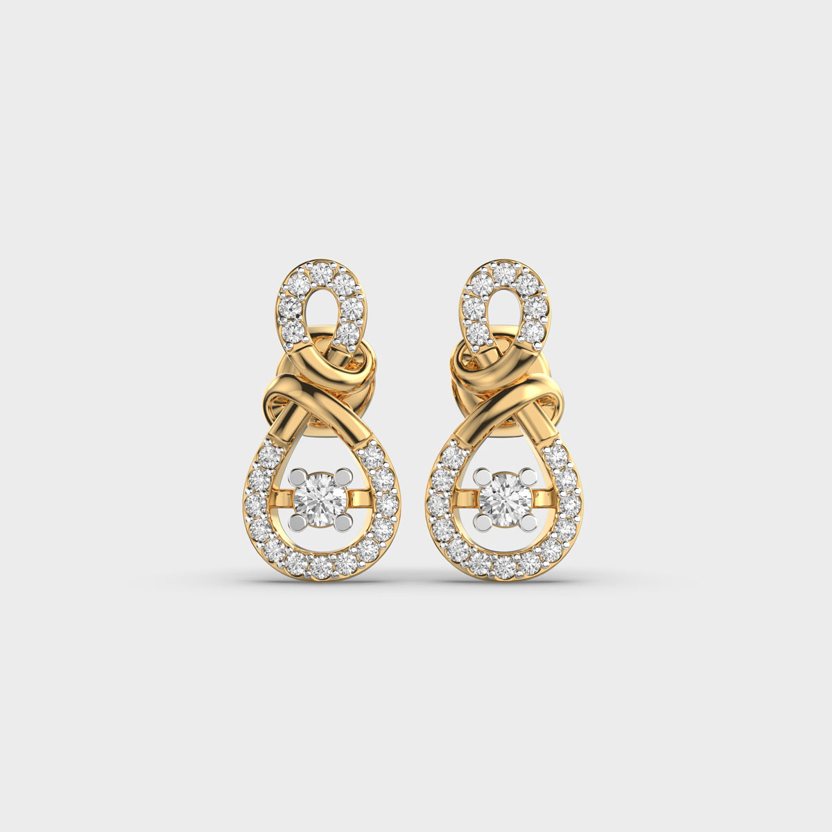 luminous Knots Graceful Diamond Earrings