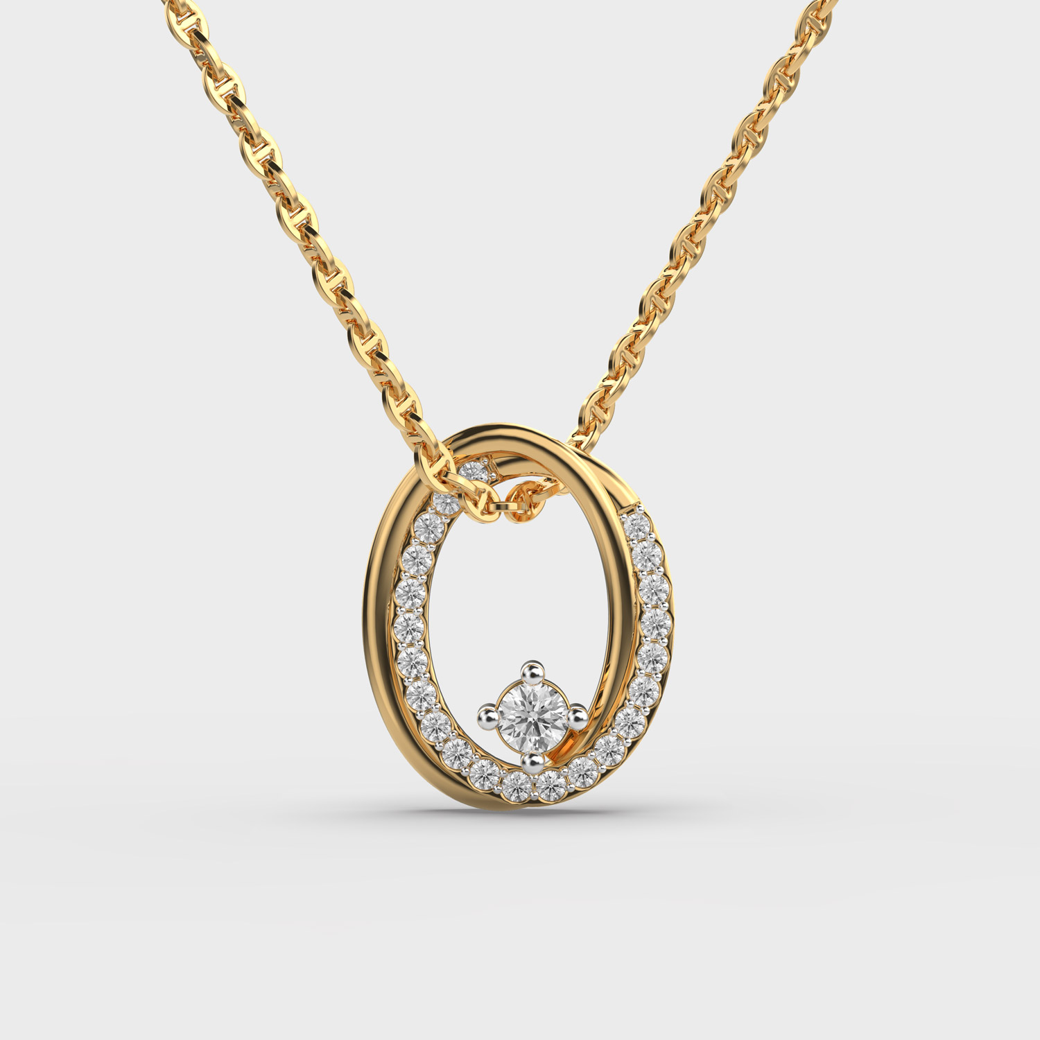 Oval Diamond Pendant