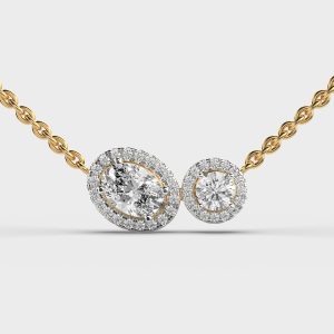 Stuck Together Diamond Pendant (With Chain)