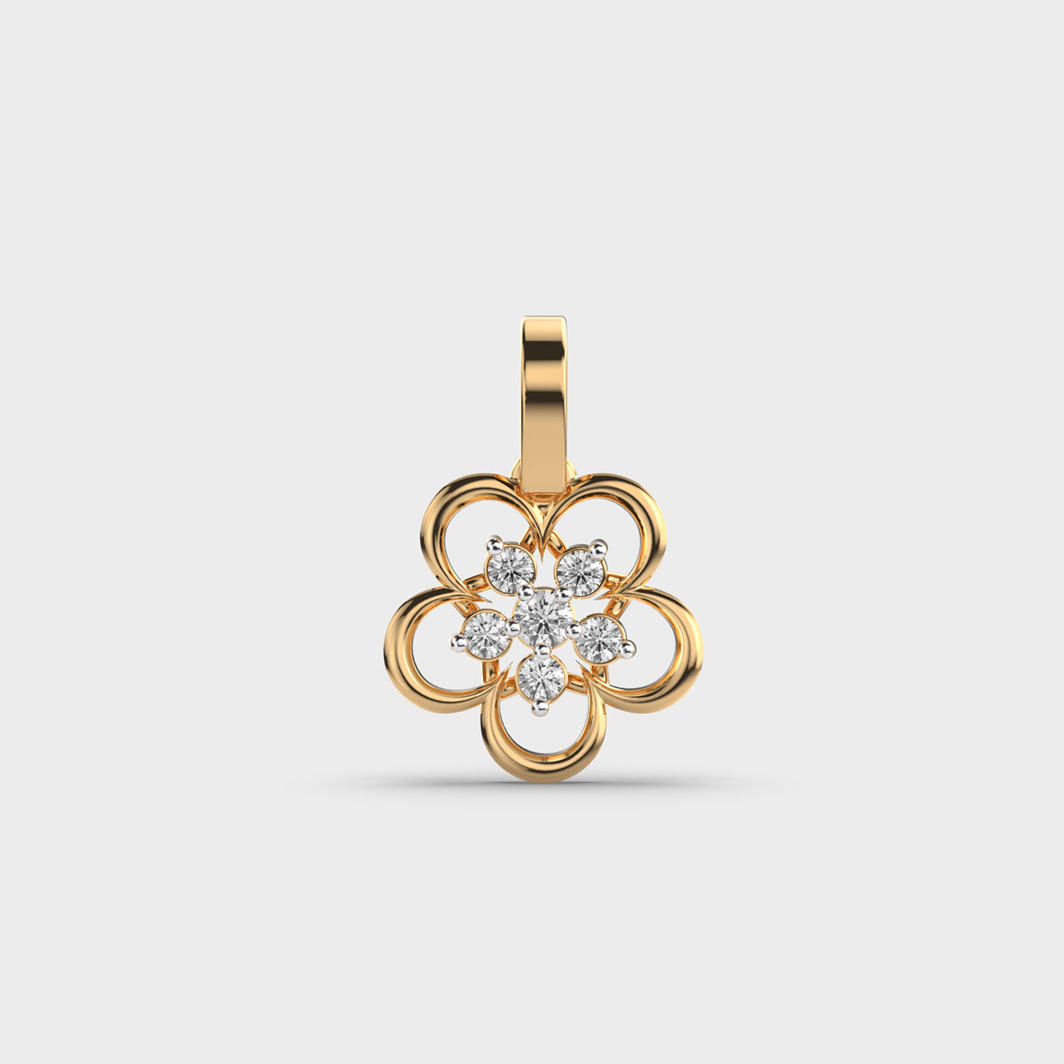 Rosette Charm Diamond Pendant