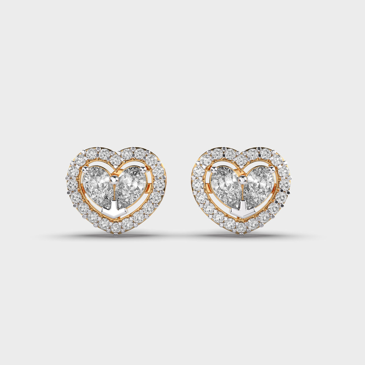 Lovable Hearts Diamond Stud