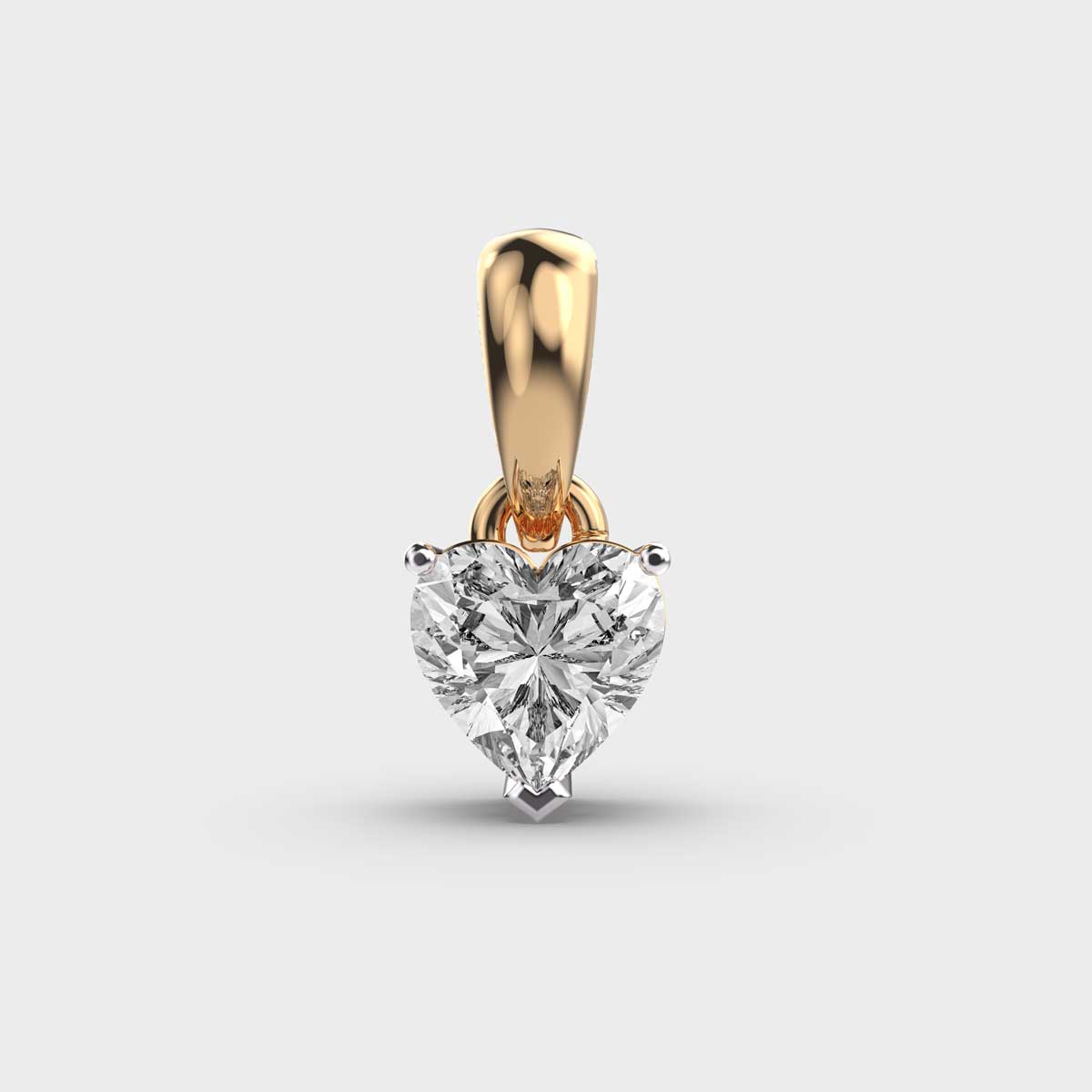 1 Carat Classic Heart Solitaire Pendant (Without Chain)