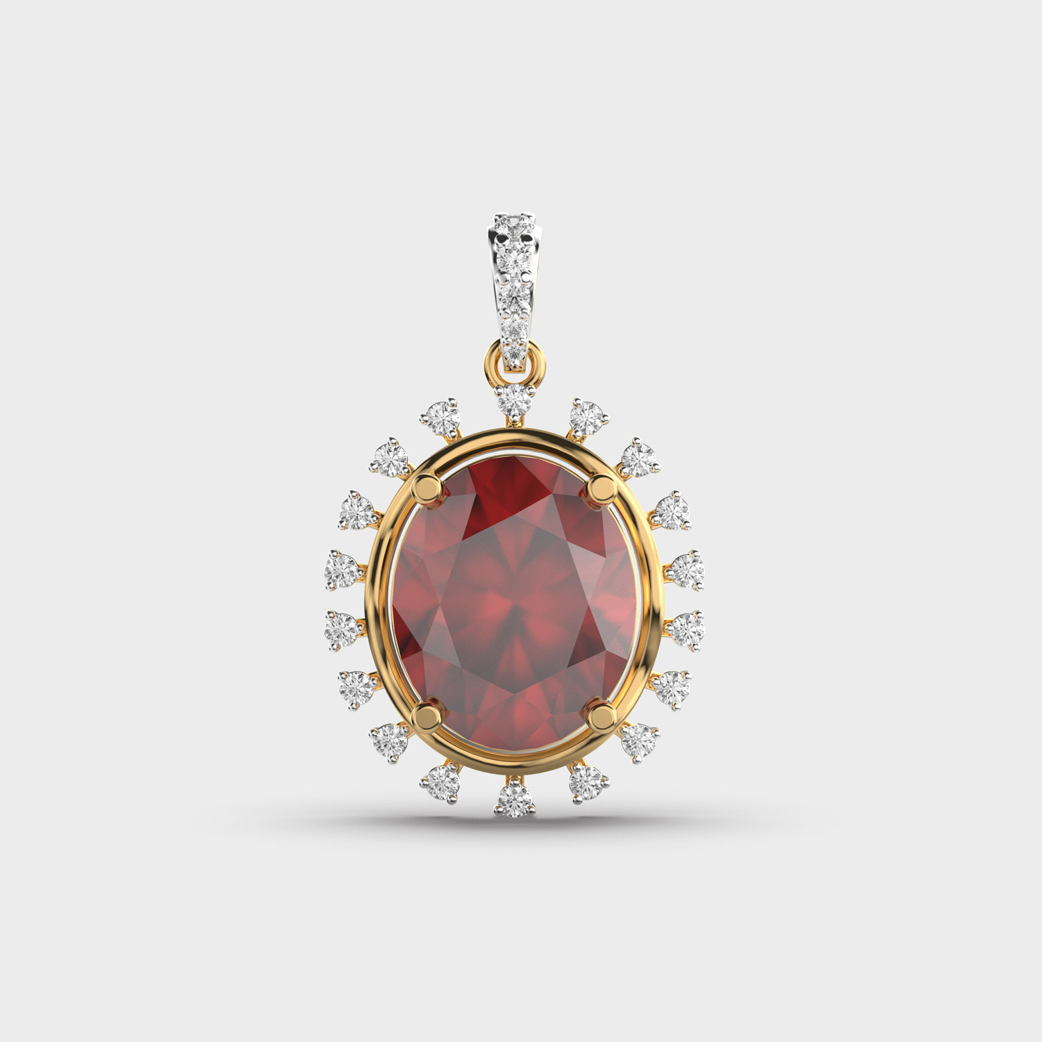 Elegant Ruby Diamond Pendant