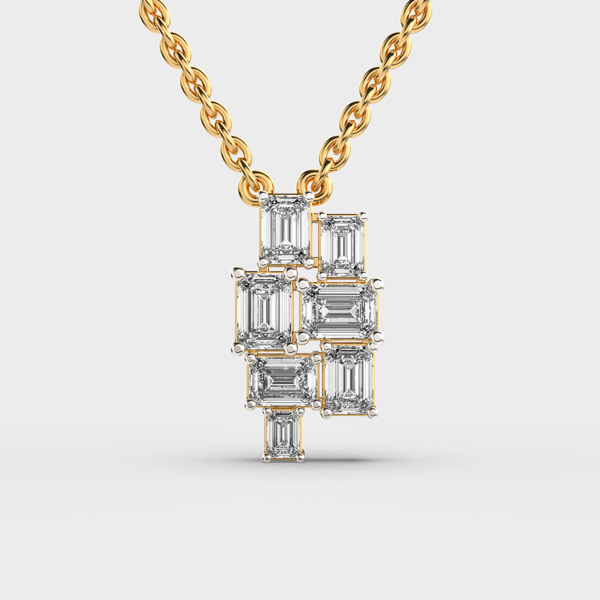 Cluttered Sparkle Diamond Pendant (Without Chain)