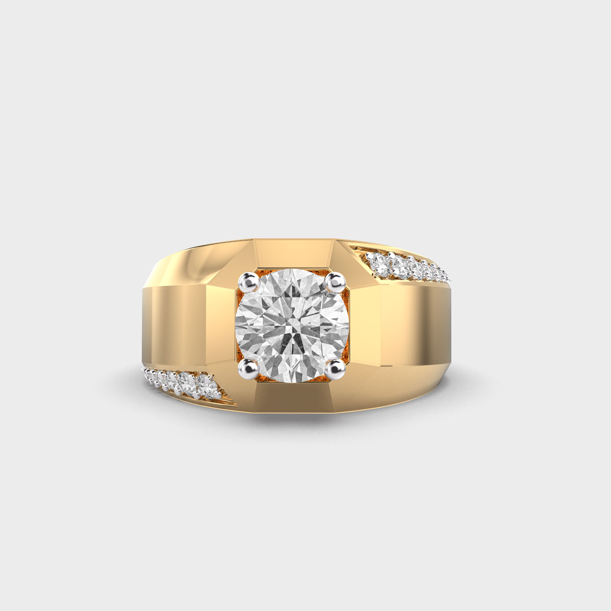 Minimal Brilliance Men's Diamond Band Ring