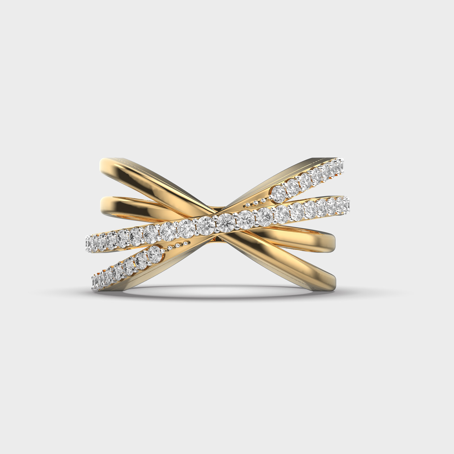 Crisscross Lights Diamond Ring